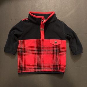 3/$15 Carter's Red & Black Fleece Pullover 3mos